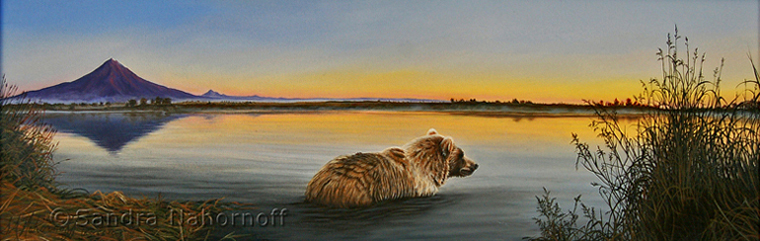 Grizzly, Kronotsky River, Russia  Original Painting by Sandra Nahornoff